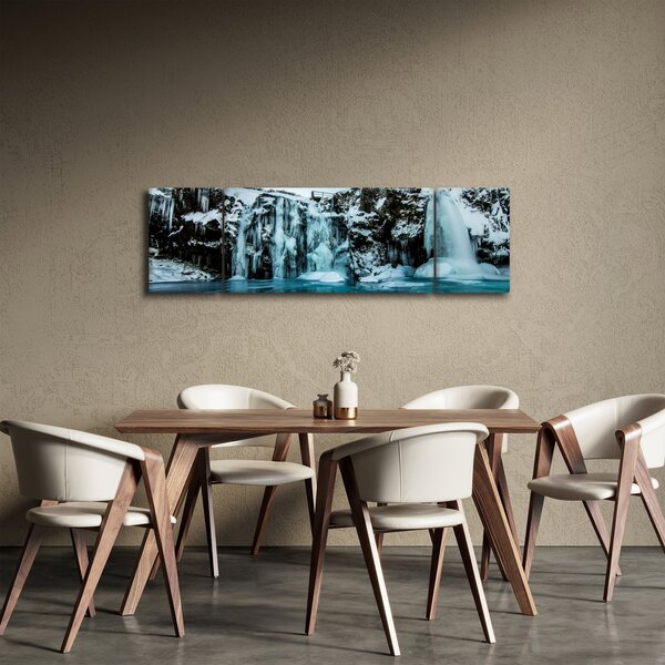 Obraz zamrzlých vodopádů (170x50 cm)