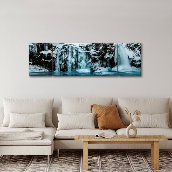 Obraz zamrzlých vodopádů (170x50 cm)