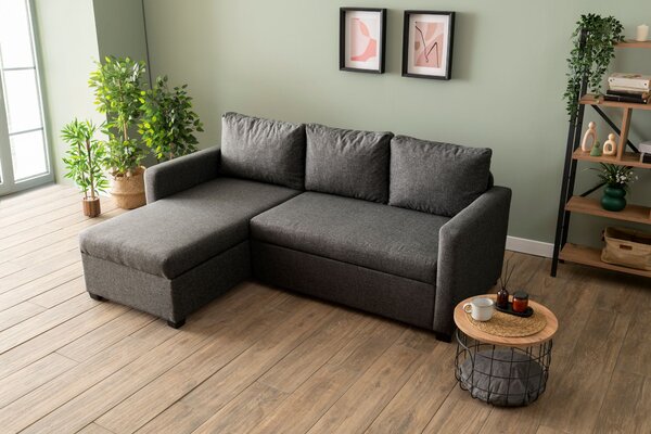 Rohová sedačka Kadina (šedá) (L). Akce -25%