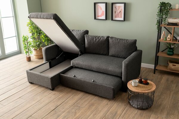 Rohová sedačka Kadina (šedá) (L). Akce -25%