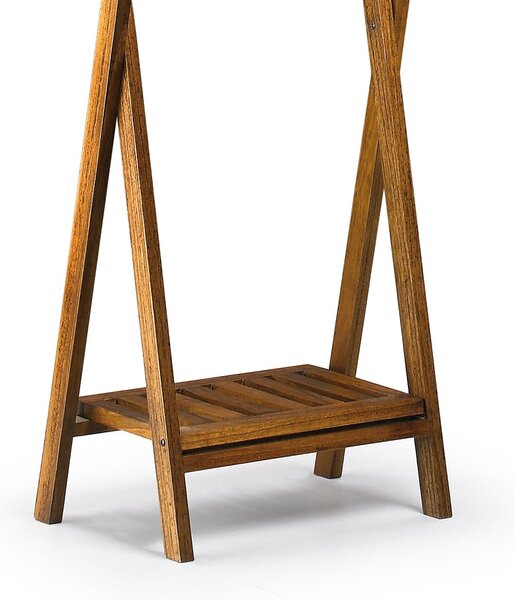 Stylový rozkládací němý sluha Star tmavohnědý 136cm