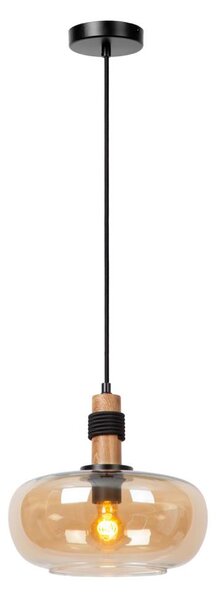 Lucide 45408/30/62 - Lustr na lanku ILONA 1xE27/40W/230V pr. 30 cm černá/béžová