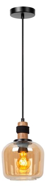 Lucide 45408/18/62 - Lustr na lanku ILONA 1xE27/40W/230V pr. 18 cm černá/béžová