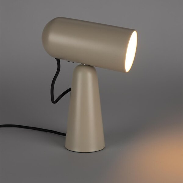 White Label Béžová kovová stolní lampa WLL VESPER