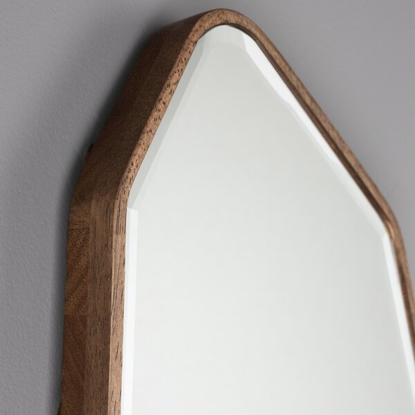 Hnědé dřevěné závěsné zrcadlo DUTCHBONE BASIL 90 x 39,5 cm