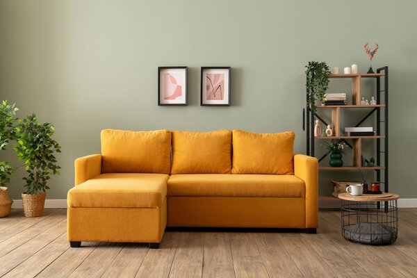 Rohová sedačka Kadina (oranžová) (L). Akce -25%