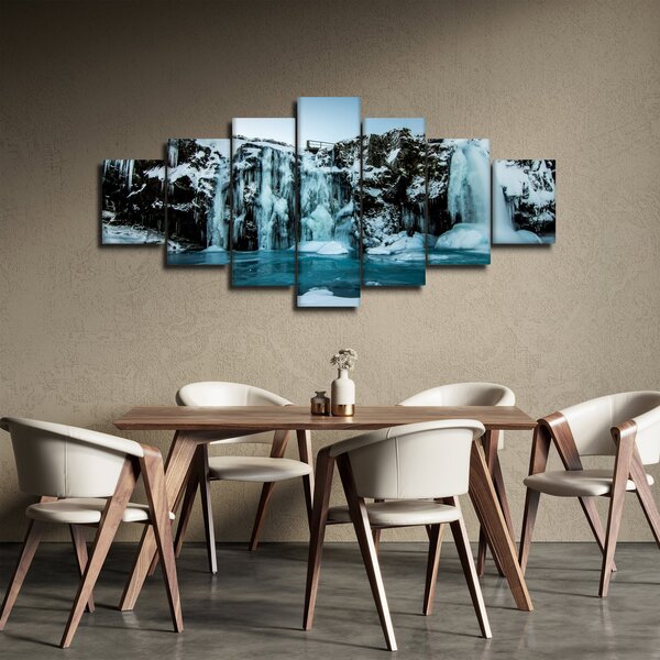 Obraz zamrzlých vodopádů (210x100 cm)
