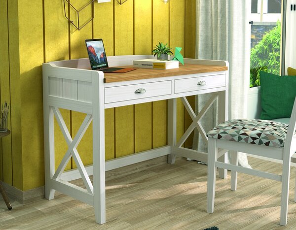 Elegantní moderní kancelářský stolek Verona z masivu se dvěma šuplíky 110cm