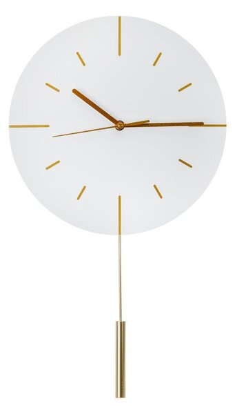 Nástěnné hodiny s kyvadlem pr. 30 cm 1xAA bílá/zlatá