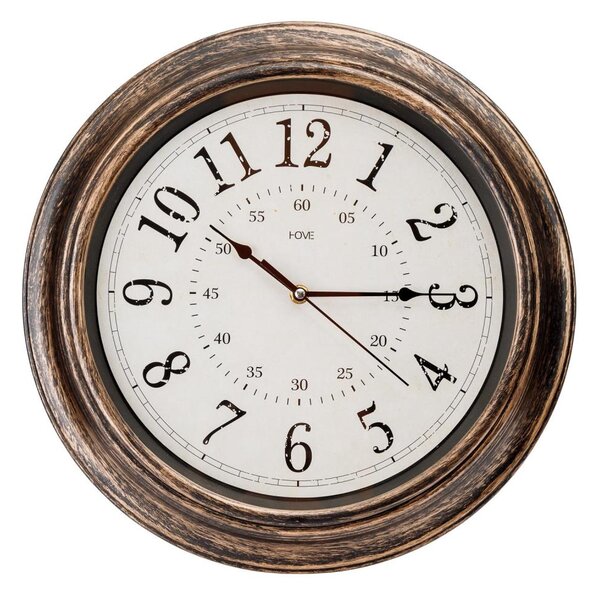 Nástěnné hodiny pr. 40 cm 1xAA bronz/bílá