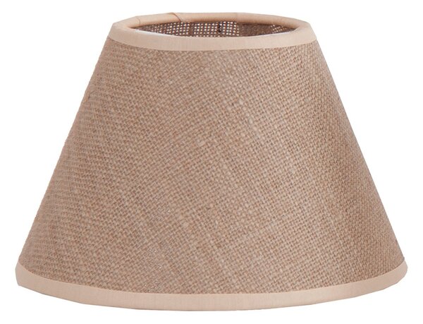 Designové etno kulaté stínítko Pinza v naturální světle hnědé barvě s výrazným tkaním 16 cm