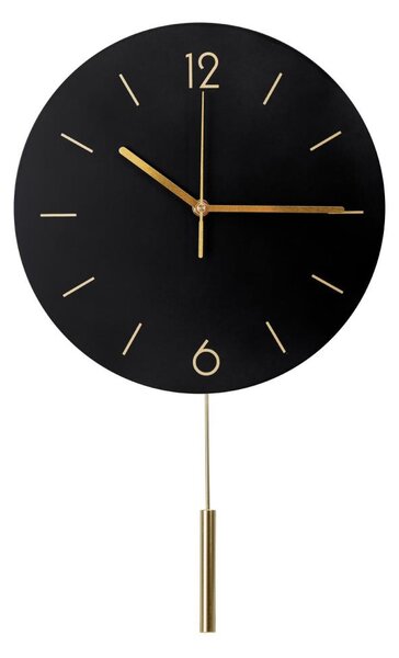 Nástěnné hodiny s kyvadlem pr. 30 cm 1xAA černá/zlatá