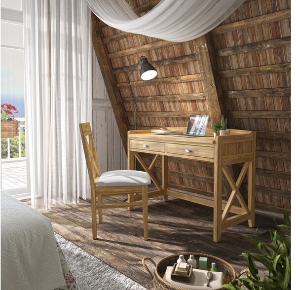 Elegantní moderní kancelářský stolek Verona z masivu se dvěma šuplíky 110cm
