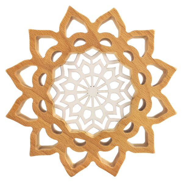 AMADEA Mandala s vkladem na zavěšení, masivní dřevo, průměr 30 cm