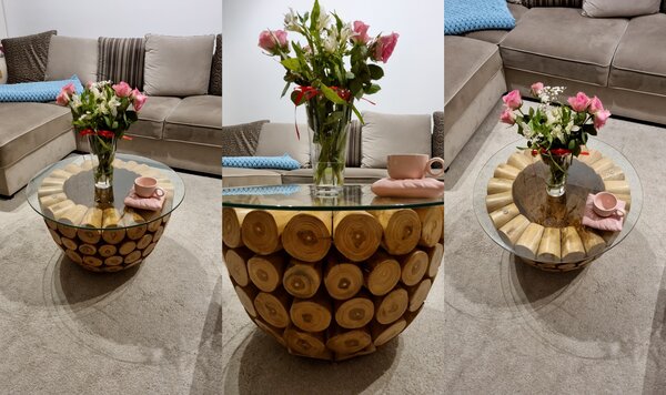 Designový kulatý konferenční stolek Pure Nature 70cm