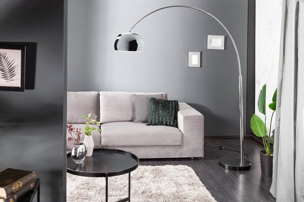 Designová moderní stojací lampa Big Bow II 170-205 cm chrom