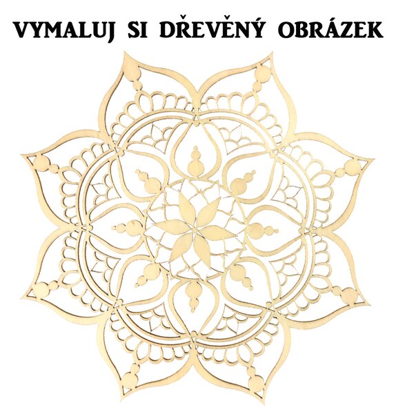 AMADEA Dřevěný obrázek k vymalování mandala 20 cm