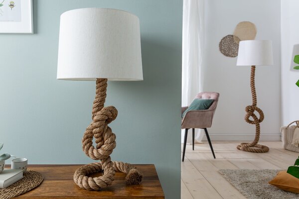 Designová stylová stolní lampa Marinero 85cm přírodní krémová
