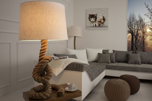 Designová stylová stolní lampa Marinero 85cm přírodní krémová