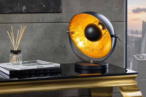 Retro elegantní stolní lampa Studio 40 cm černá / zlatá