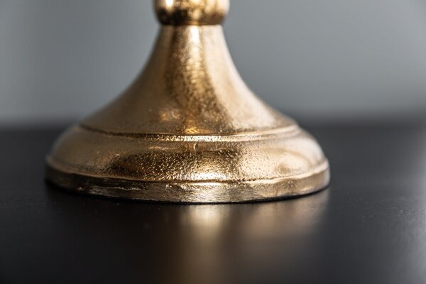 Zámecký kovový zlatý svícen Gold Barock s pěti držáky na svíčky 40 cm