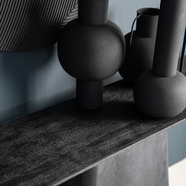 Eleonora Černý dřevěný toaletní stolek Aron 180 x 40 cm