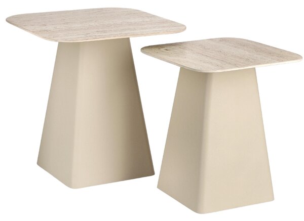 Bizzotto Set keramických konferenčních stolků Hardy 40 x 40/50 x 50 cm