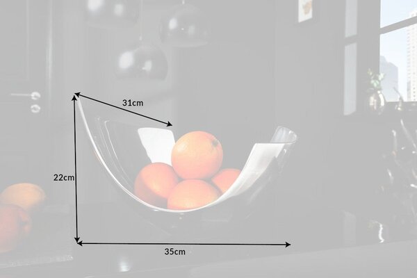 Luxusní moderní dekorační mísa Abstrakt 35 cm stříbrná