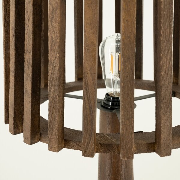 By-Boo Hnědá dřevěná stojací lampa Guard 162 cm