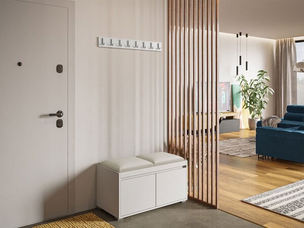 Nábytek do předsíně Konkor 80 + 2 kusy čalouněných nástěnných panelů Pag 40x30, Barva: bílá, barva: Manila 11 5903211044137