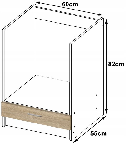Skříňka na vestavnou troubu LIMA široká 60cm a vysoká 82cm DubSonoma / Bílá