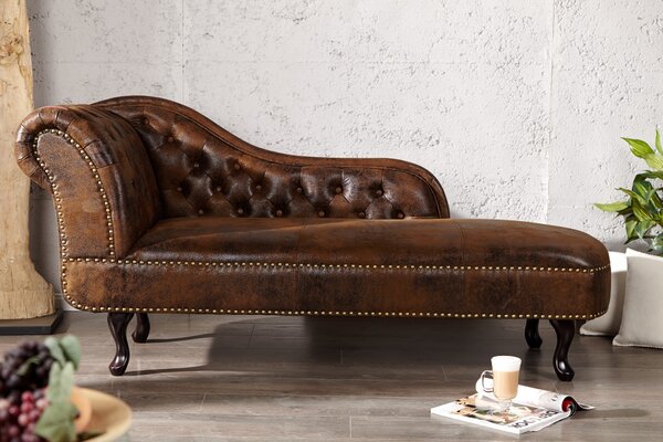 Luxusní lenoška Chesterfield Brown Antik Look