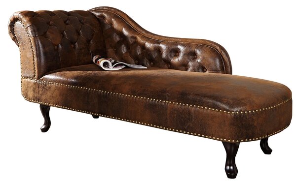 Luxusní lenoška Chesterfield Brown Antik Look