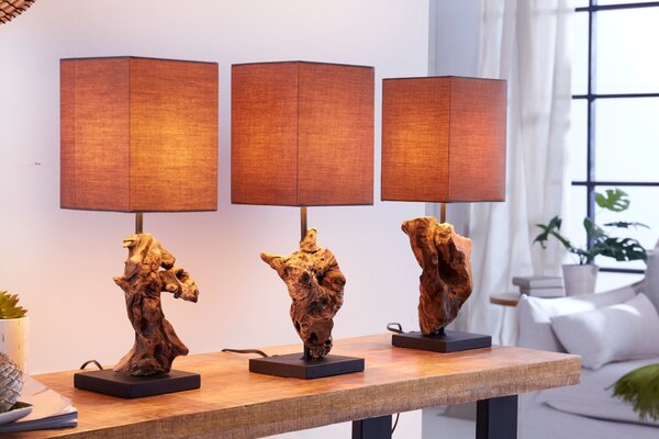 Stylová stolní lampa Hypnotic 45cm hnědá