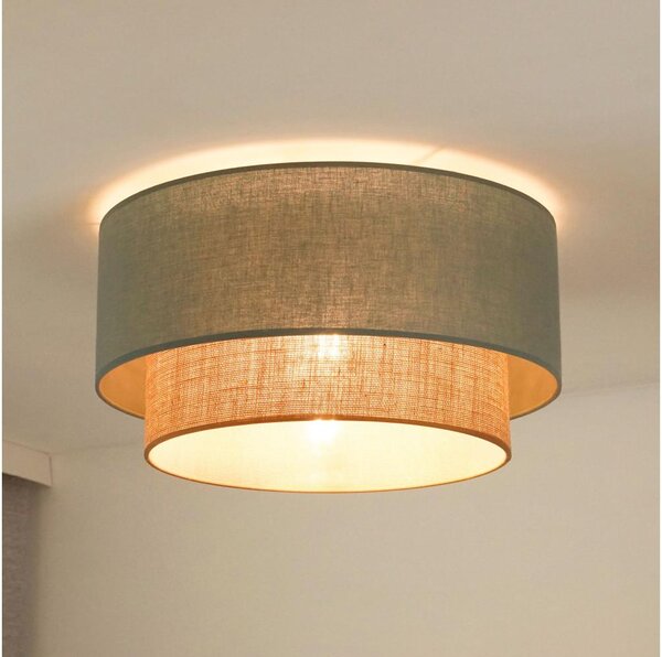 Duolla - Stropní svítidlo BOHO 1xE27/15W/230V pr. 45 cm zelená/hnědá