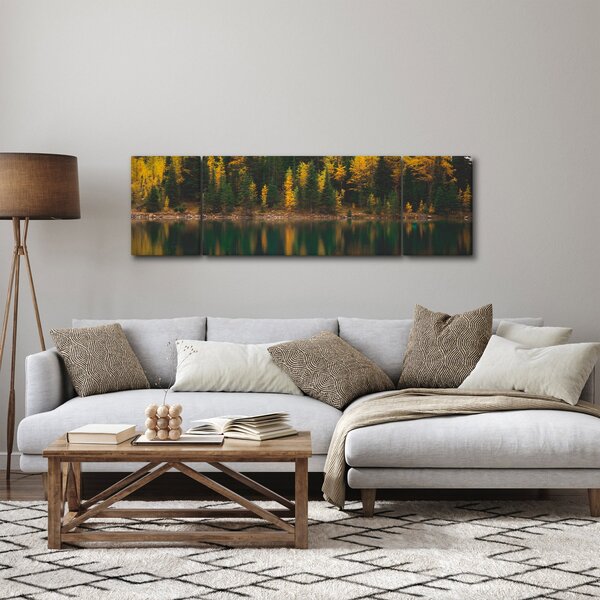 Obraz lesního jezera (170x50 cm)
