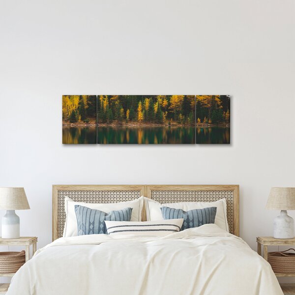 Obraz lesního jezera (170x50 cm)