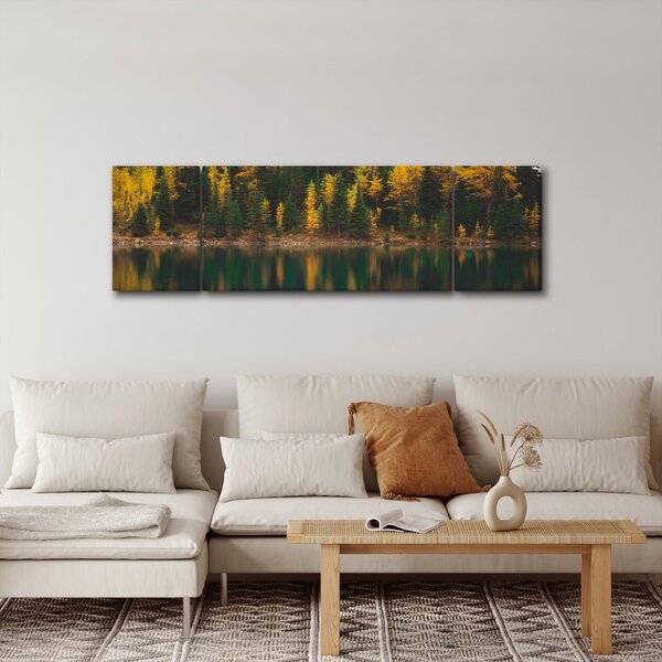 Obraz lesního jezera (170x50 cm)
