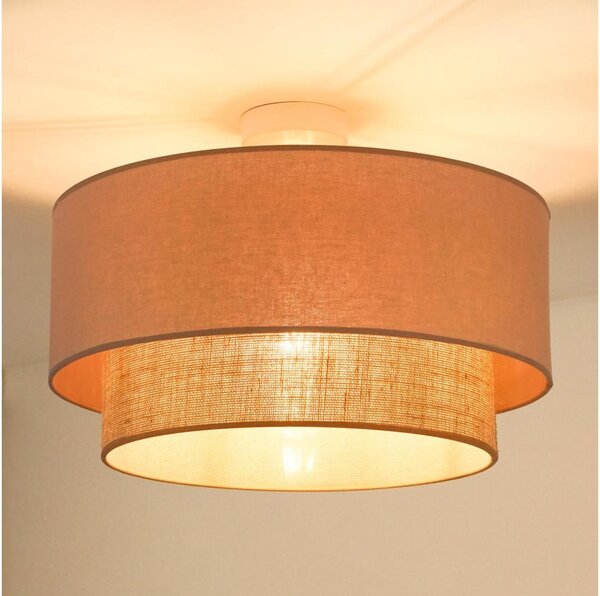 Duolla - Přisazený lustr BOHO 1xE27/15W/230V pr. 45 cm béžová/hnědá
