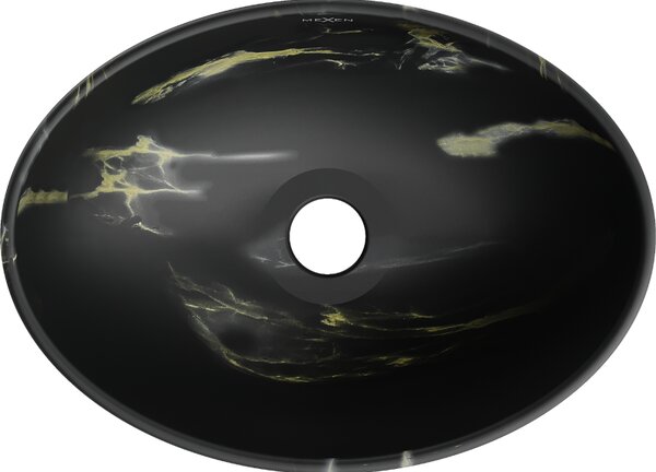 Mexen Elza, umyvadlo na desku 405x330x140 mm, černá-imitace kamene, 21014084