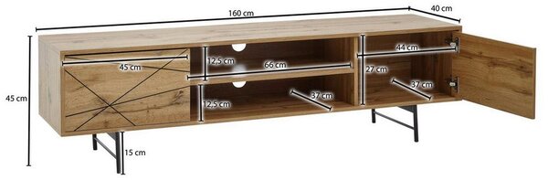 Hnědá komoda š: 163 cm