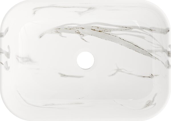 Mexen Rita, umyvadlo na desku 455x325x135 mm, bílá-imitace kamene, 21084584