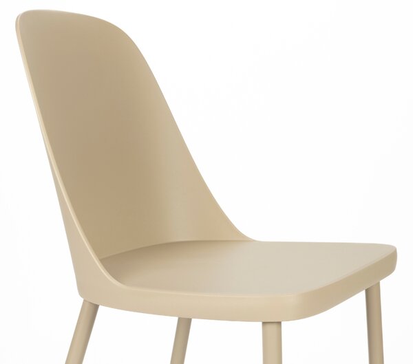 White Label Béžová plastová jídelní židle WLL PIP