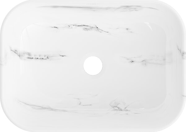 Mexen Rita, umyvadlo na desku 455x325x135 mm, bílá-imitace bílého kamene, 21084582