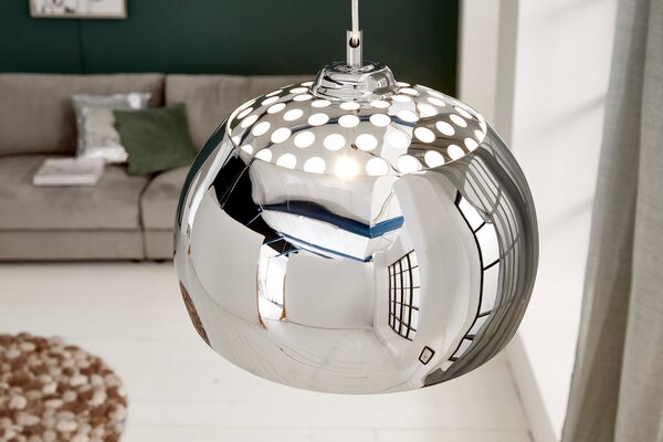 Moderní designové závěsné svítidlo Chrome Ball
