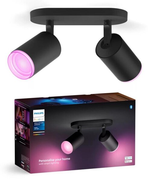 Philips - LED RGBW Stmívatelné bodové svítidlo Hue FUGATO 2xGU10/4,2W/230V černá