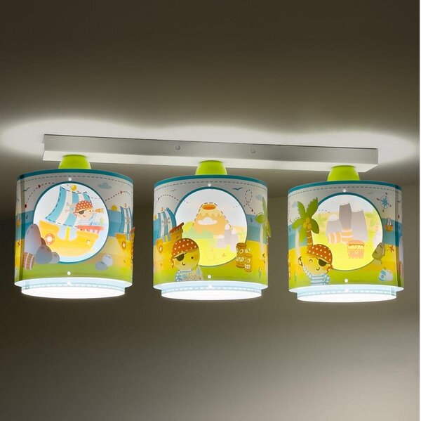 Dalber 60653 - Dětské stropní svítidlo PIRATE ISLAND 3xE27/15W/230V