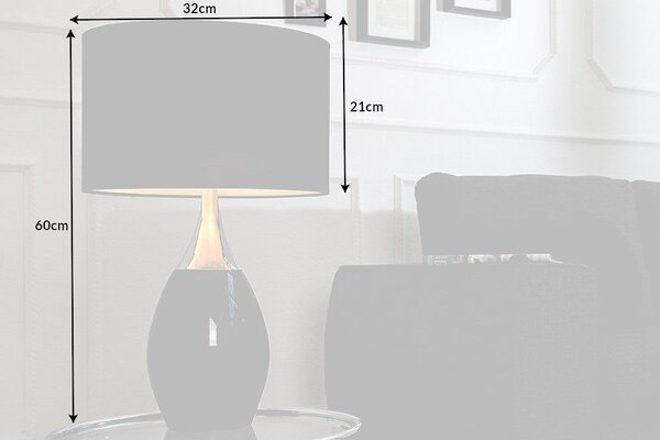 Moderní stylová stolní lampa Carla 60cm černá