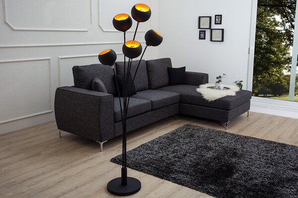 Luxusní moderní stojací lampa Magma 170cm zlatá