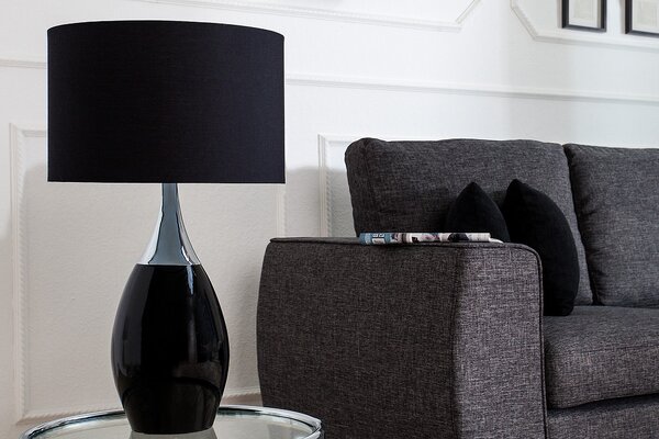 Moderní stylová stolní lampa Carla 60cm černá